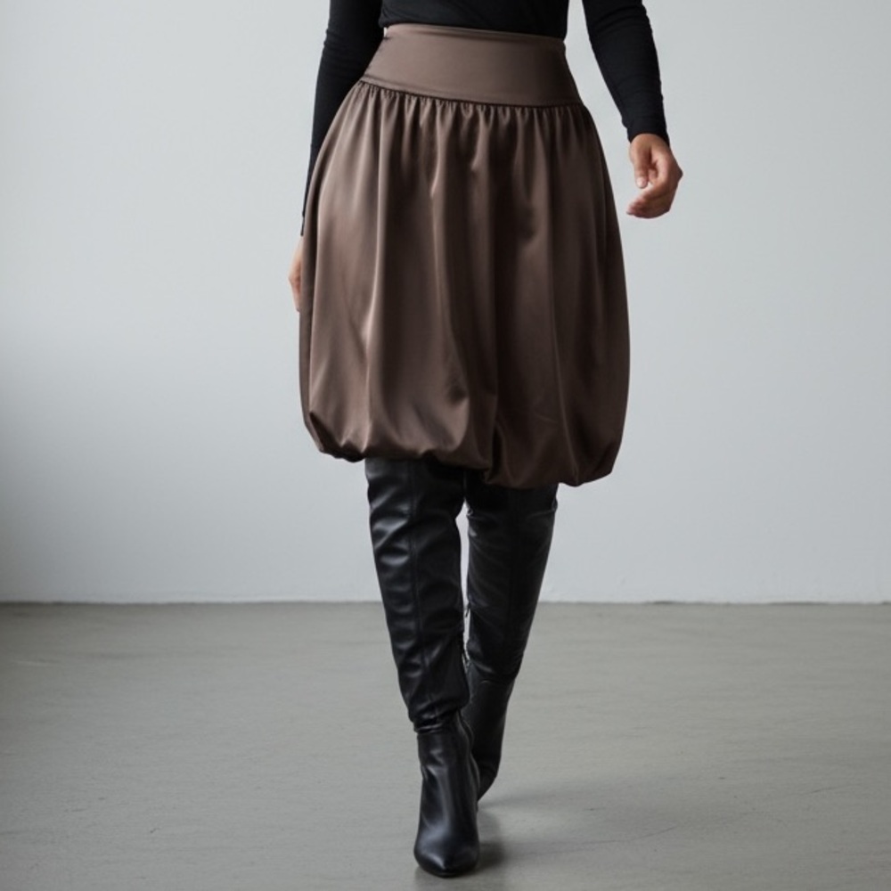 WD.NY Elegant Brown A-Line Skirt
